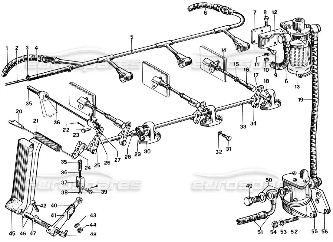Ferrari 330 GTC Coupe Fuel Lines, Filters & Pumps Parts Diagram