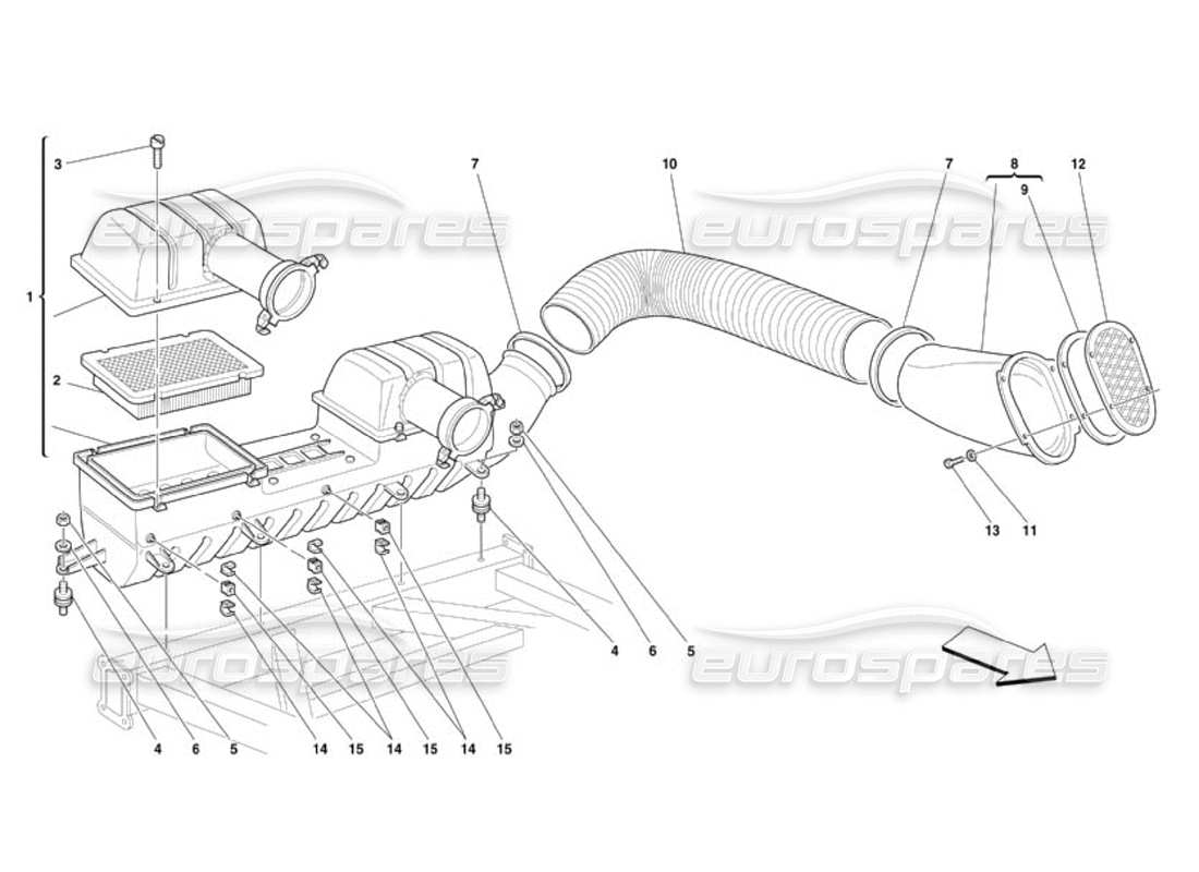 Ferrari 360 Challenge (2000) AIR INTAKE Parts Diagram