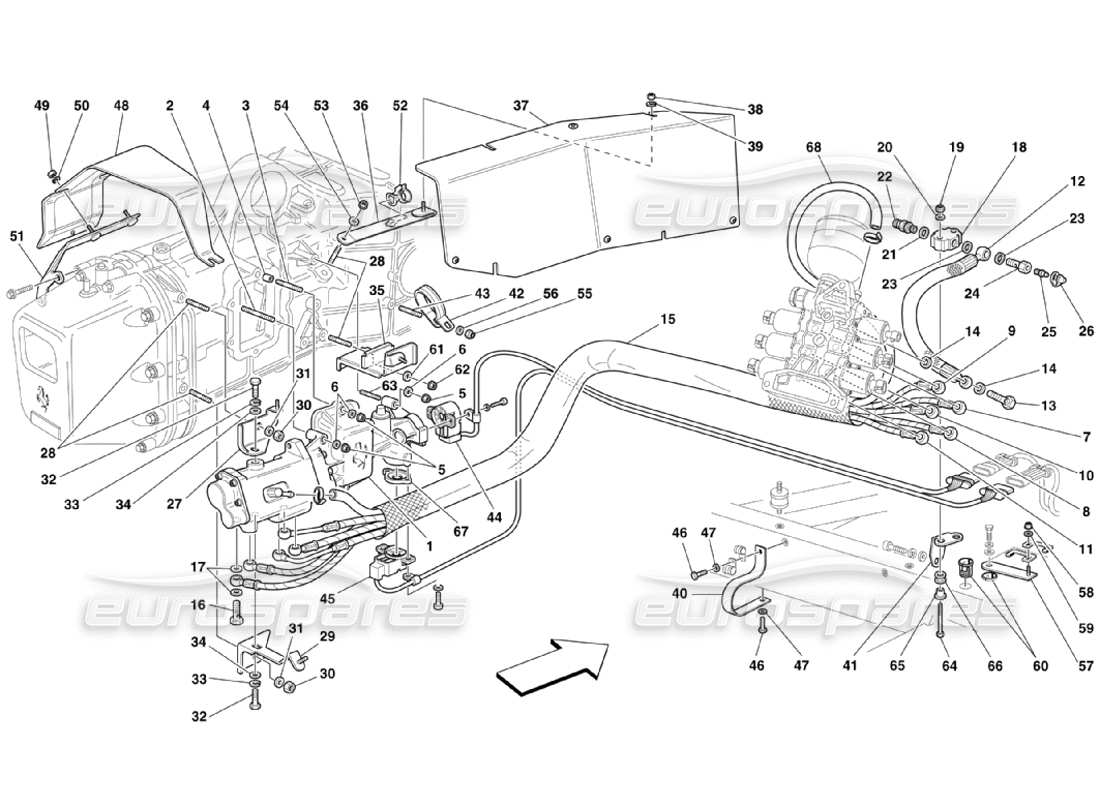 Ferrari 360 Challenge Stradale F1 Clutch Hydraulic Control Parts Diagram