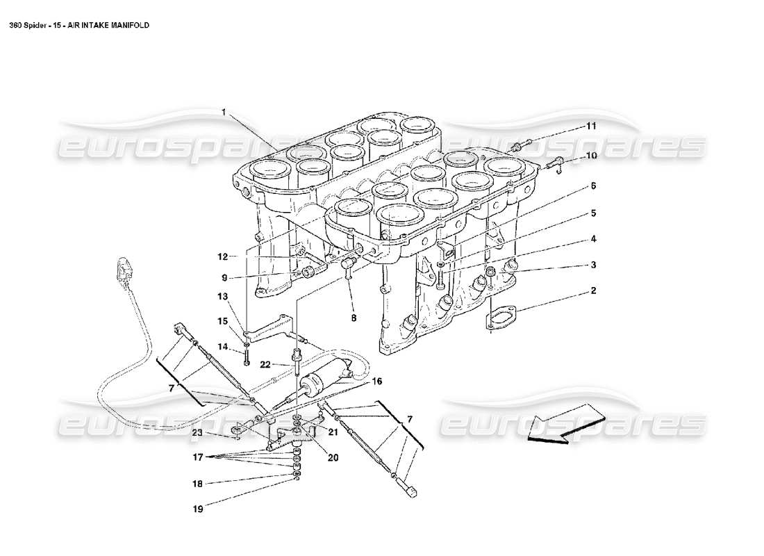 Ferrari 360 Spider Air Intake Manifold Parts Diagram