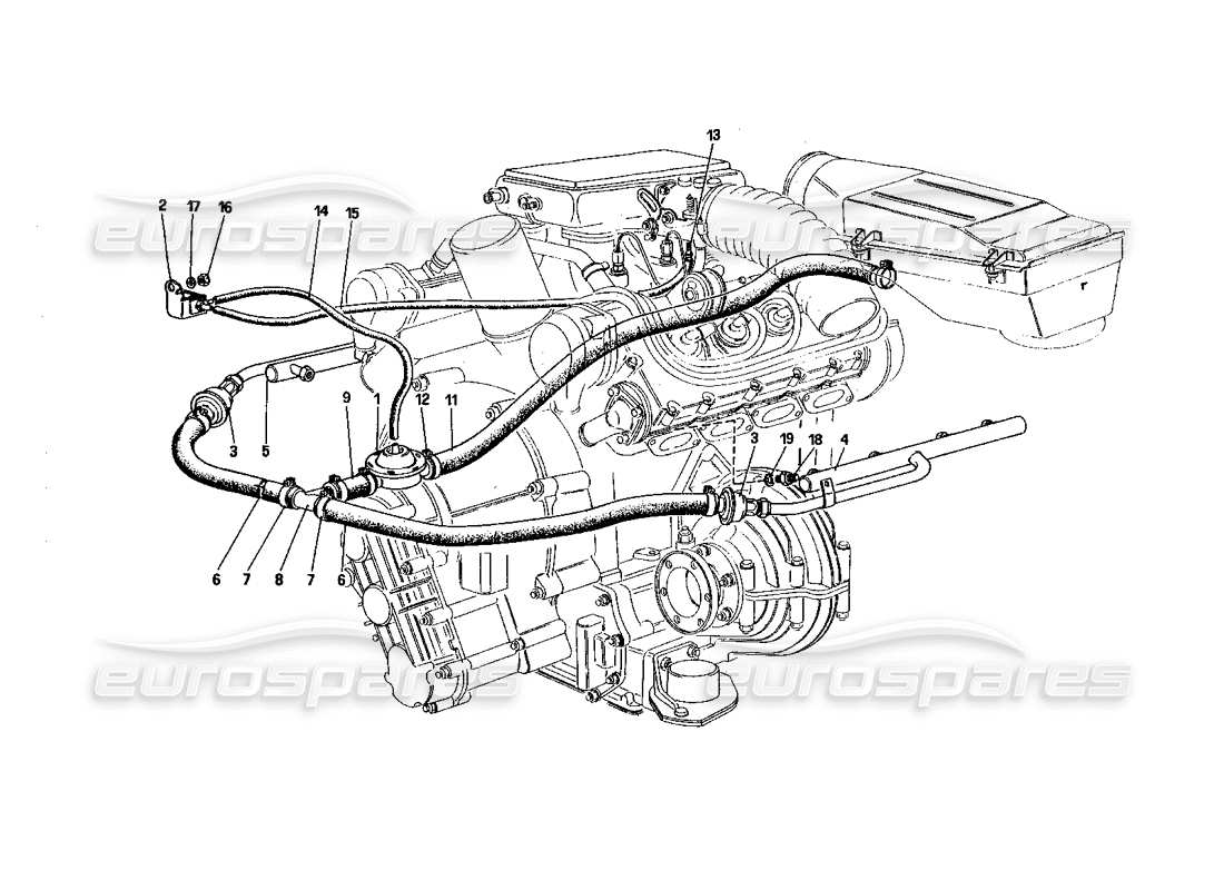 Ferrari 328 (1985) Air Injection (for U.S. Version) Part Diagram