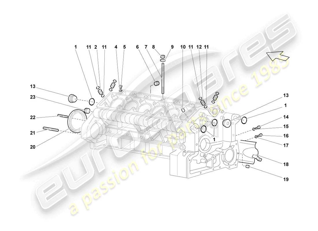 Lamborghini Reventon CRANKCASE HOUSING Parts Diagram