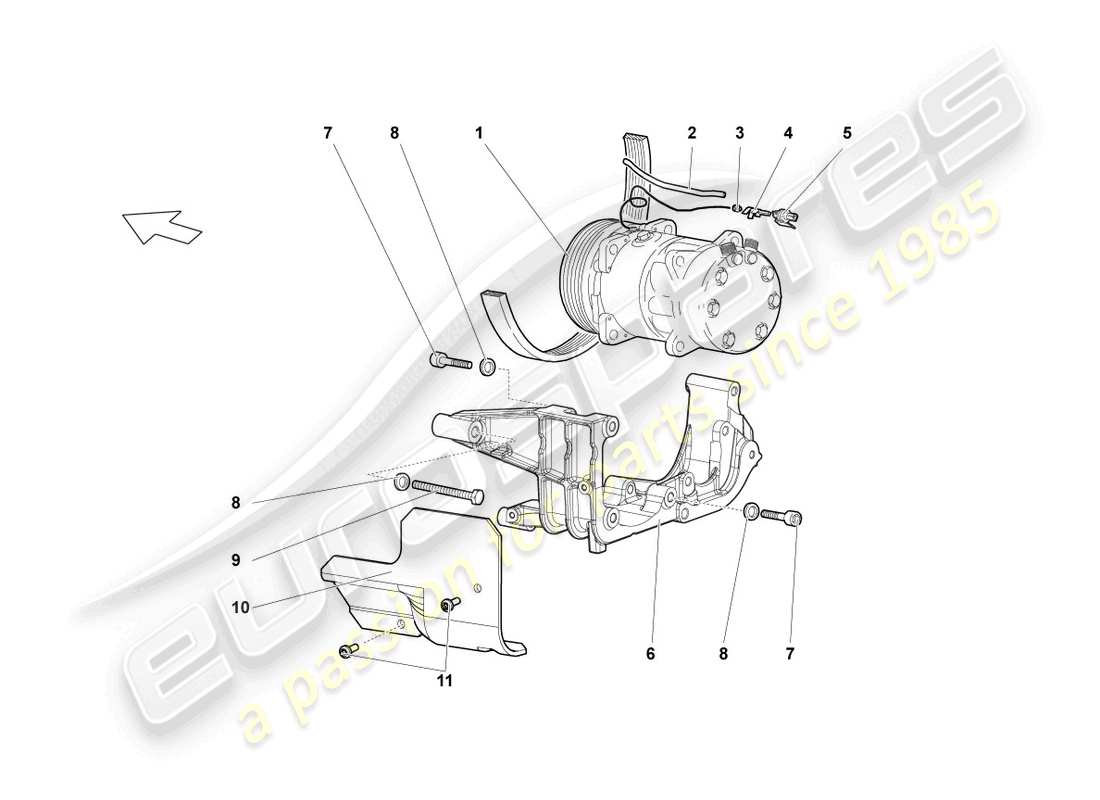 Lamborghini Reventon A/C COMPRESSOR Parts Diagram