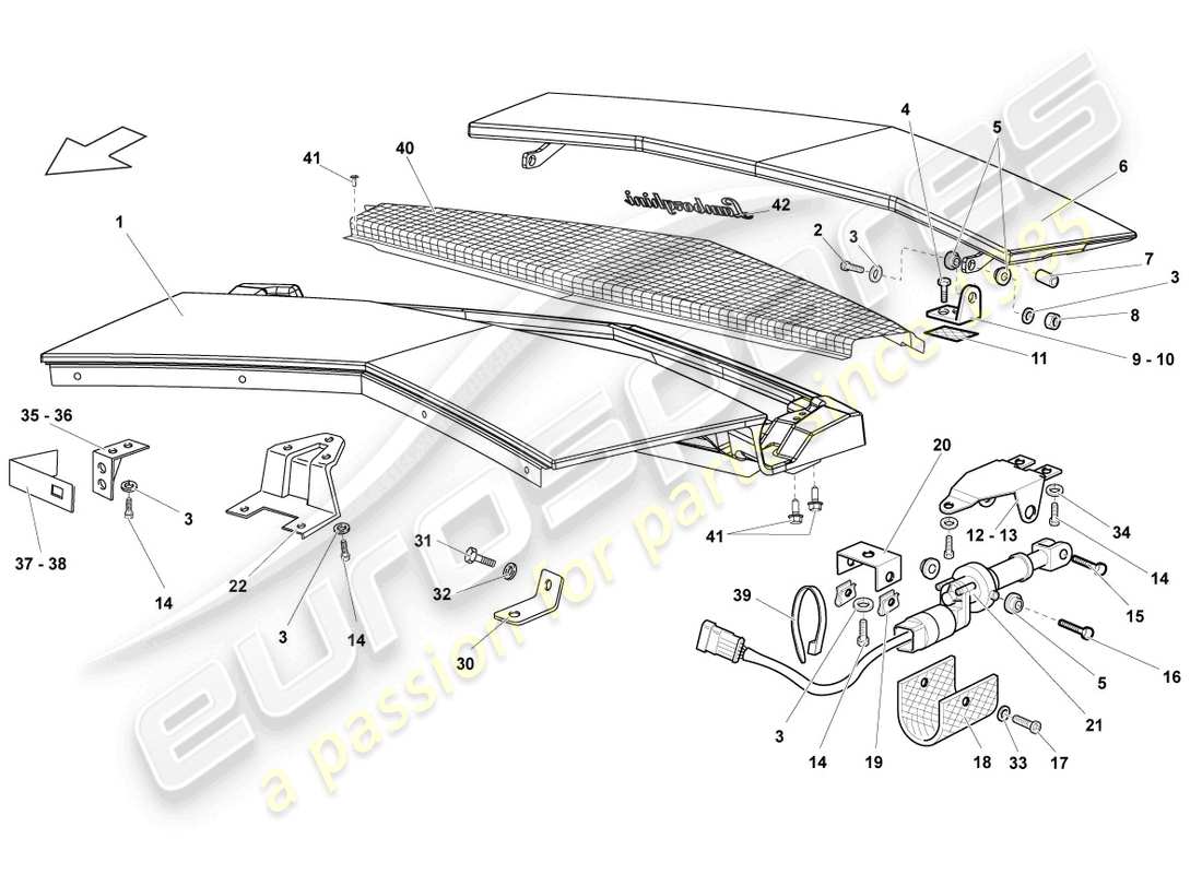 Lamborghini Reventon FLAP FOR ENGINE COVER Parts Diagram