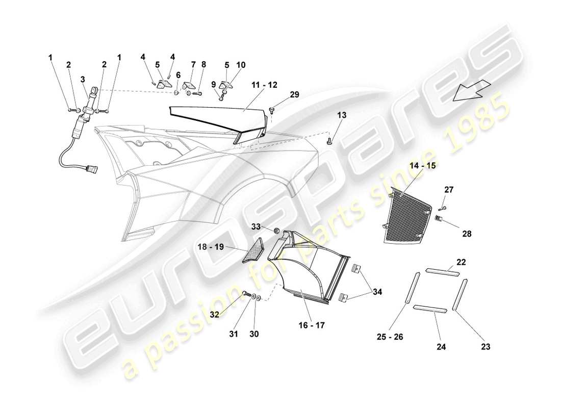 Lamborghini Reventon SIDE PANEL TRIM Parts Diagram