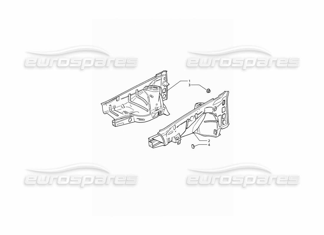 Maserati Ghibli 2.8 (ABS) Body Shell: Inner Panels Parts Diagram