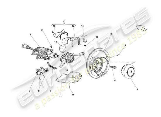 a part diagram from the Lamborghini LP550-2 Spyder (2010) parts catalogue