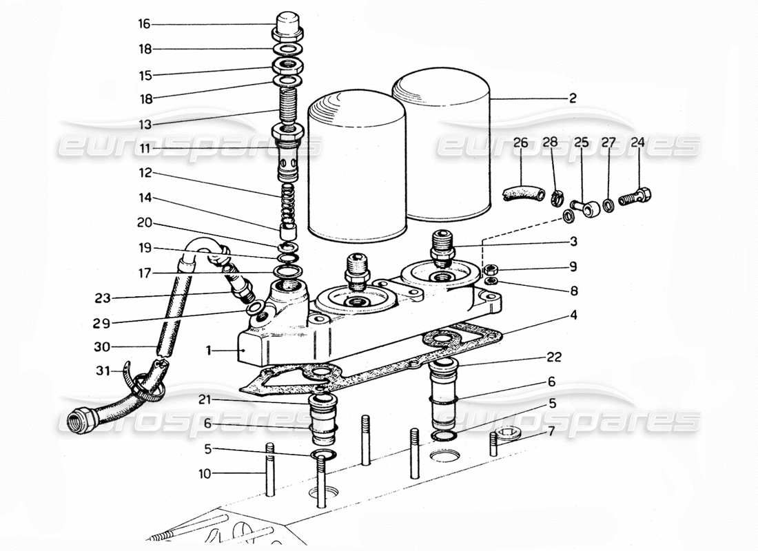 Ferrari 365 GTC4 (Mechanical) OIL FILTER Parts Diagram