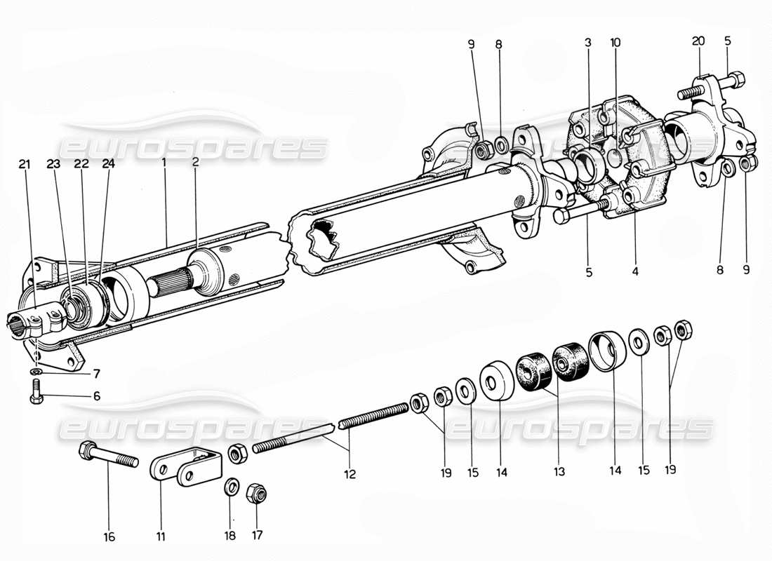 Ferrari 365 GTC4 (Mechanical) Torque tube - Revision Parts Diagram