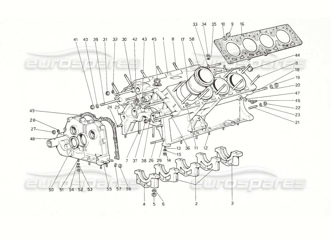 Ferrari 308 GT4 Dino (1976) crankcase Parts Diagram