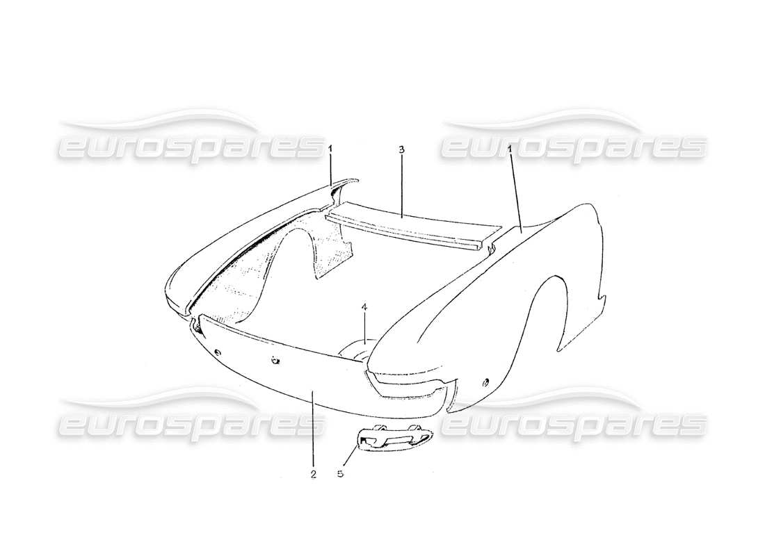 Ferrari 275 (Pininfarina Coachwork) Gruppo Rivestinento posteriore Parts Diagram