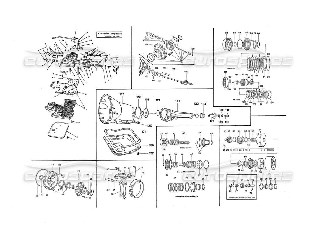 Maserati QTP.V8 4.9 (S3) 1979 AUTOMATIC TRANSMISSION Parts Diagram