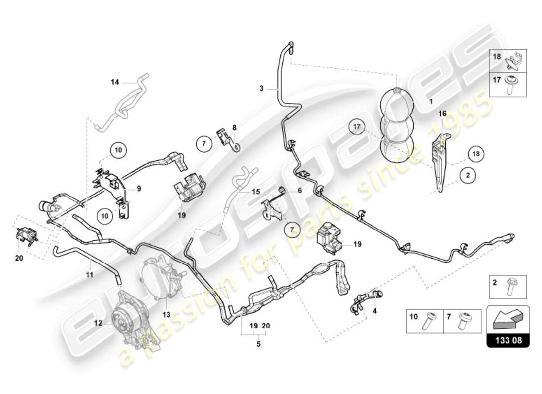 Lamborghini Urus (2020) VACUUM SYSTEM Parts Diagram