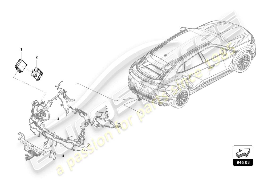 Lamborghini Urus (2020) ELECTRICAL PARTS FOR TRAILER TOWING Parts Diagram
