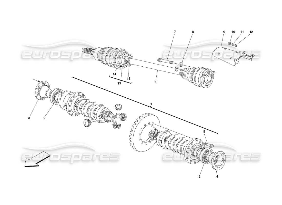 Ferrari 430 Challenge (2006) Differential & Axle Shafts Parts Diagram
