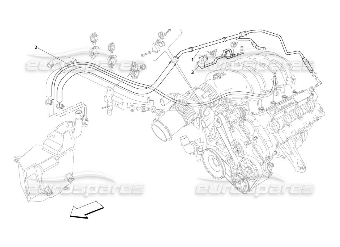 Maserati QTP. (2003) 4.2 Blow-by system Parts Diagram