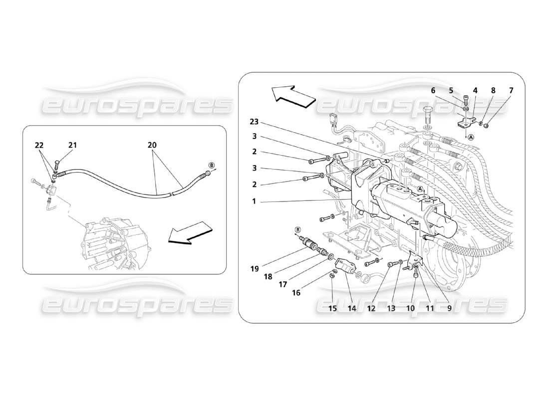 Maserati QTP. (2003) 4.2 Hydraulic Controls For F1 Gearbox Part Diagram