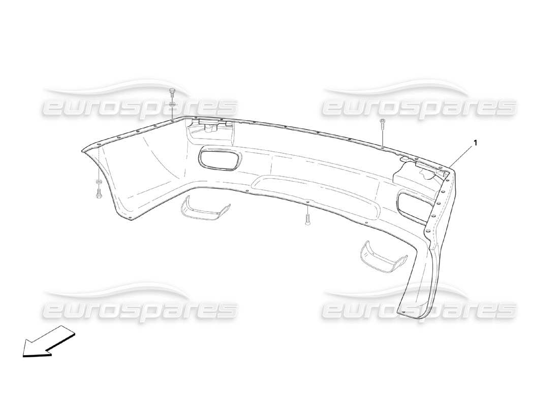 Maserati QTP. (2003) 4.2 REAR BUMPER Parts Diagram