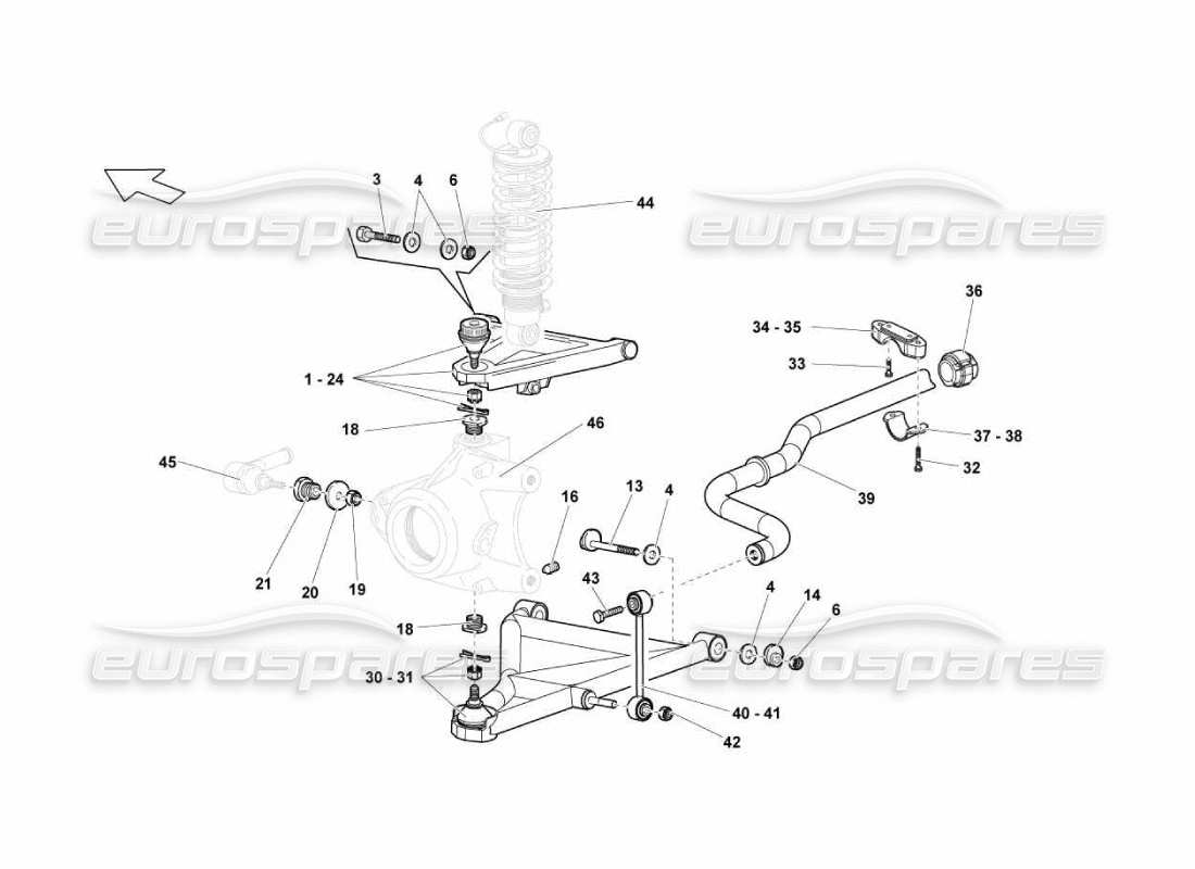 Lamborghini Murcielago LP670 Front Arms Part Diagram