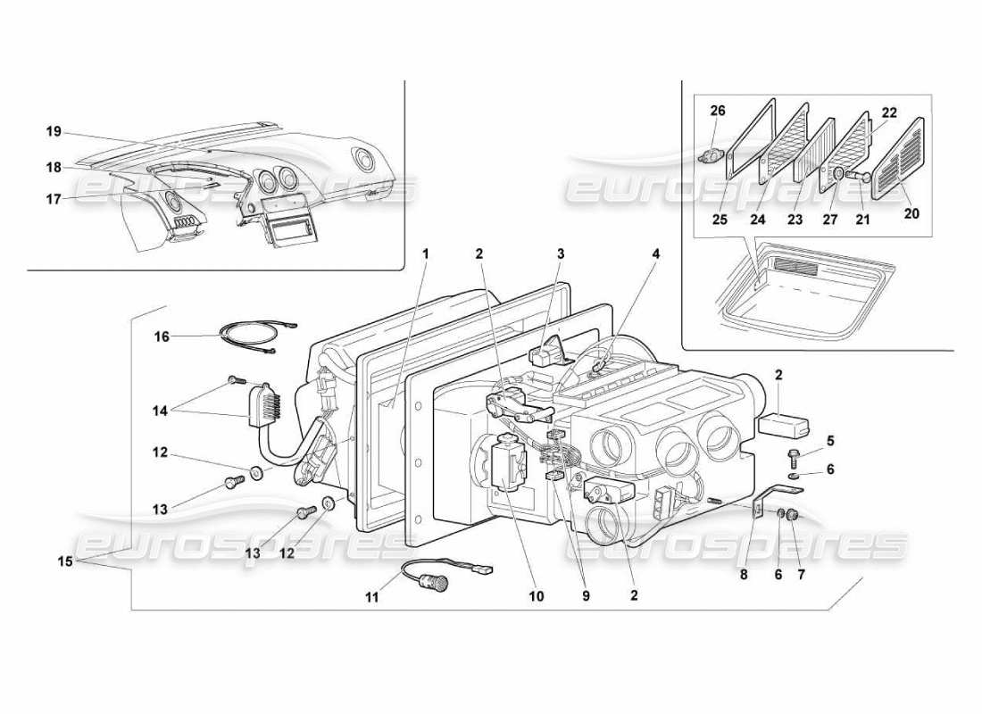 Lamborghini Murcielago LP670 air conditioning system Parts Diagram