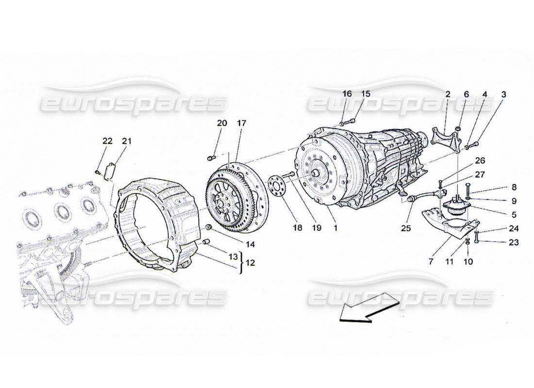 Maserati QTP. (2010) 4.2 gearbox housings Part Diagram