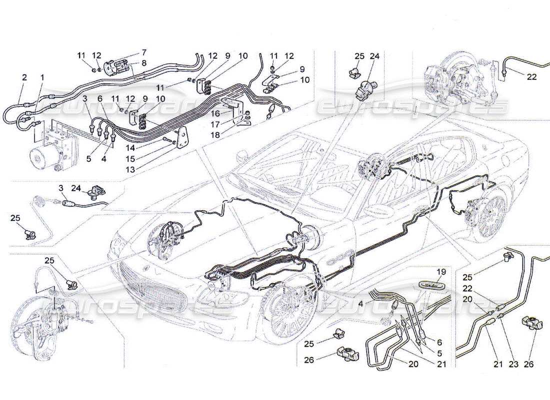 Maserati QTP. (2010) 4.2 lines Part Diagram