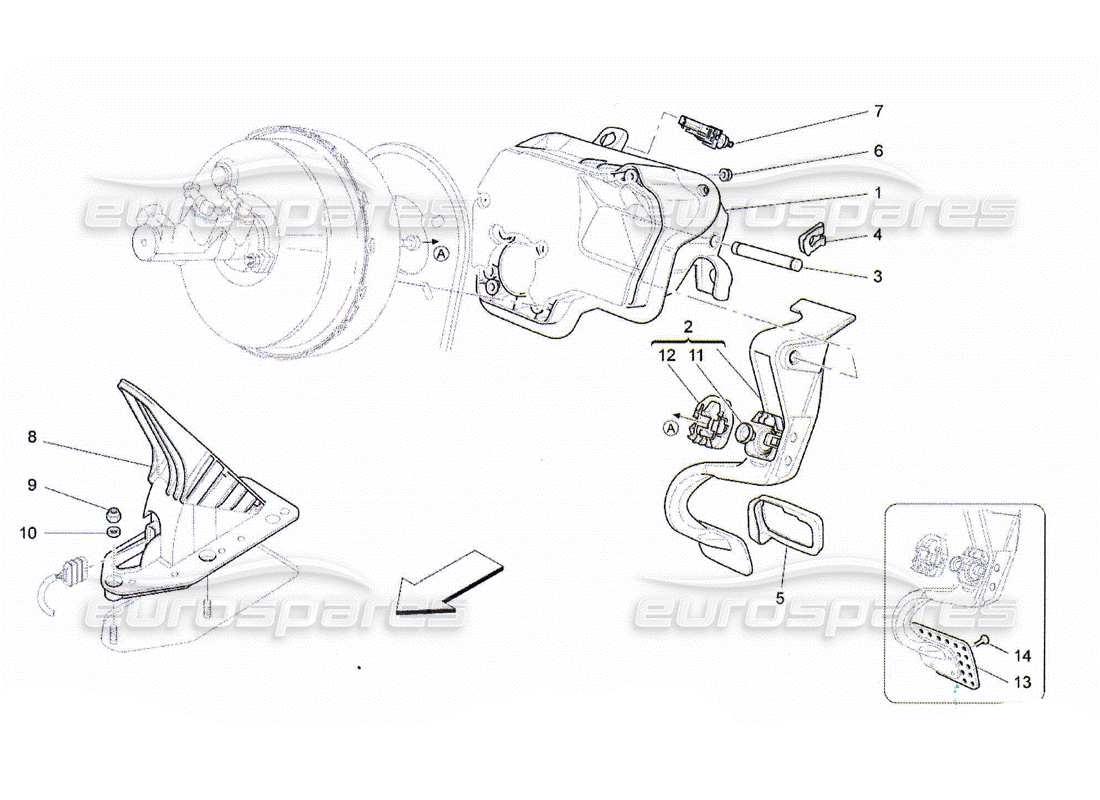 Maserati QTP. (2010) 4.2 COMPLETE PEDAL BOARD UNIT Parts Diagram