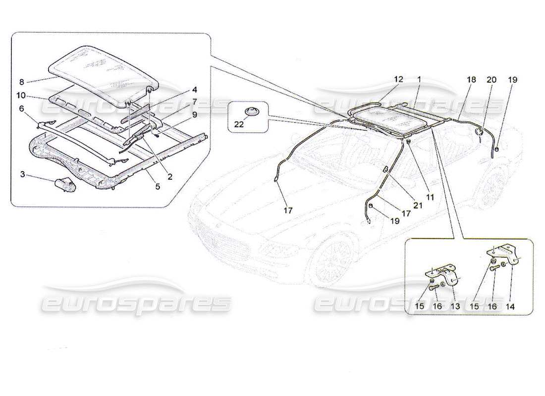 Maserati QTP. (2010) 4.2 SUNROOF Part Diagram