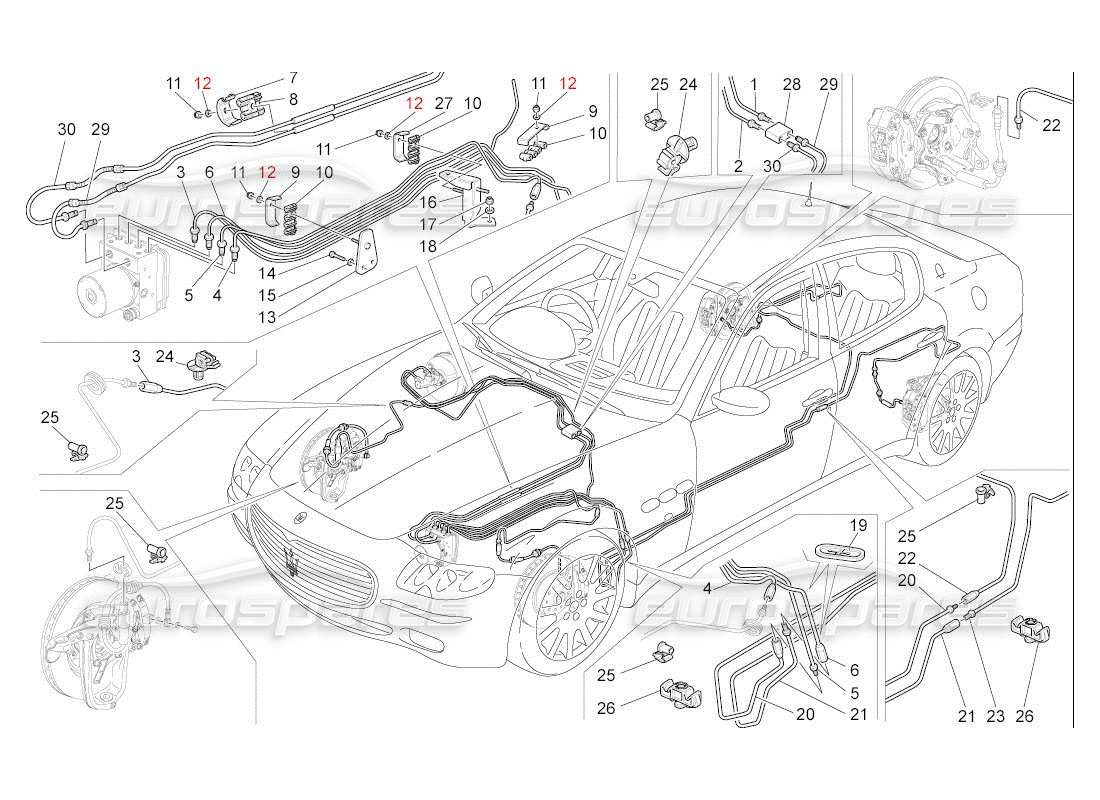 Maserati QTP. (2007) 4.2 auto lines Part Diagram