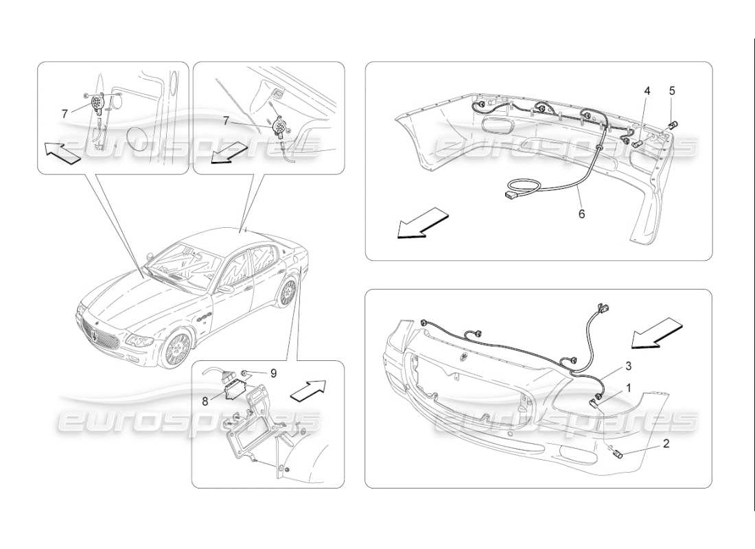 Maserati QTP. (2007) 4.2 F1 parking sensors Parts Diagram
