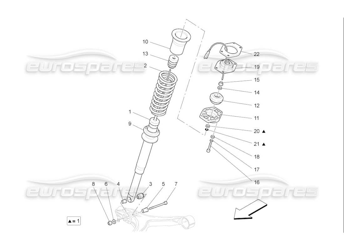 Maserati QTP. (2009) 4.2 auto front shock absorber devices Part Diagram