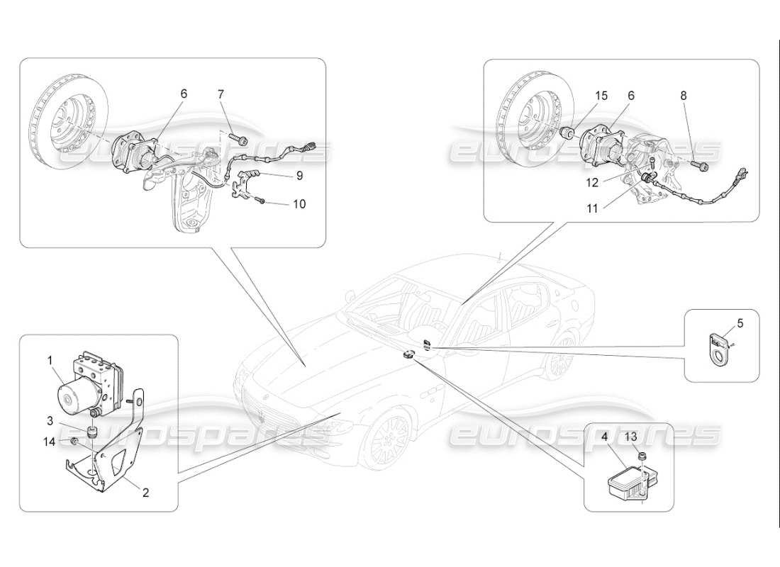 Maserati QTP. (2010) 4.7 auto braking control systems Part Diagram