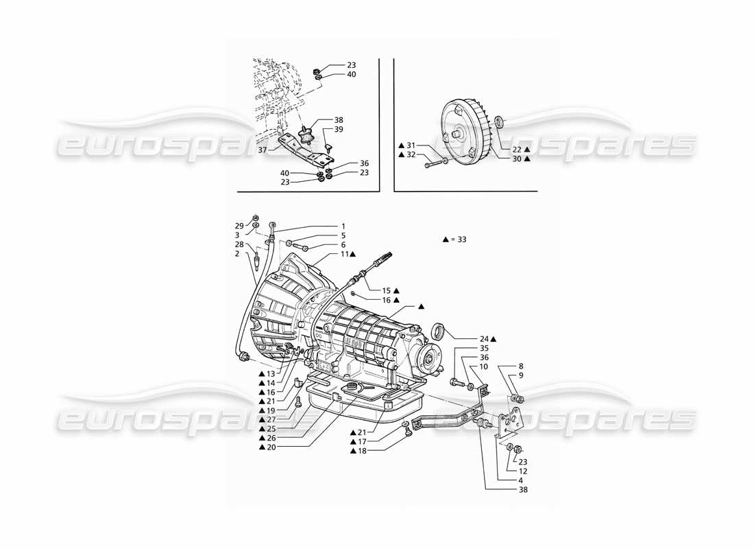 Maserati QTP V6 (1996) Automatic Transmission Converter (4Hp) Parts Diagram