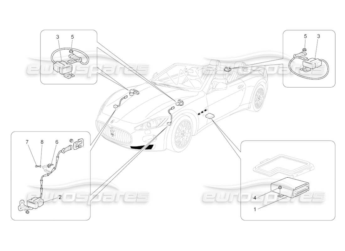 Maserati GranCabrio (2010) 4.7 Electronic Control (suspension) Parts Diagram