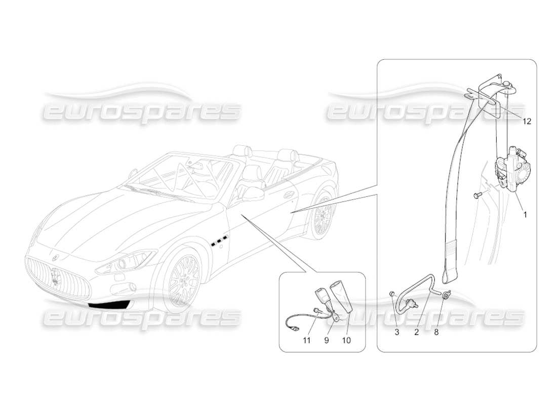 Maserati GranCabrio (2010) 4.7 FRONT SEATBELTS Parts Diagram