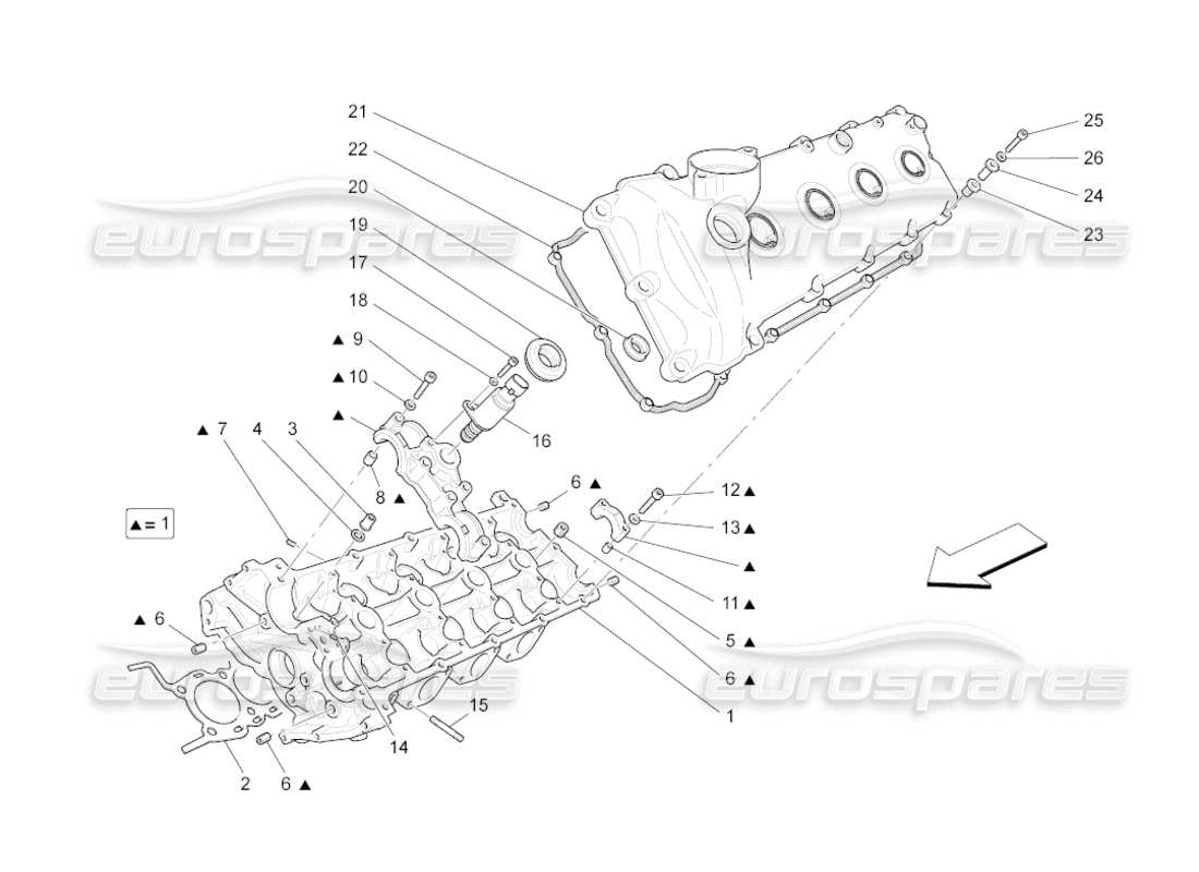 Maserati GranCabrio (2011) 4.7 LH cylinder head Parts Diagram