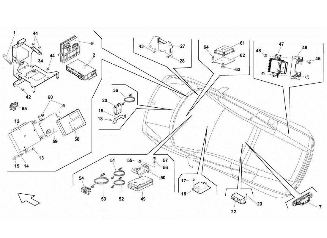 Lamborghini Gallardo LP560-4s update electrical system Parts Diagram