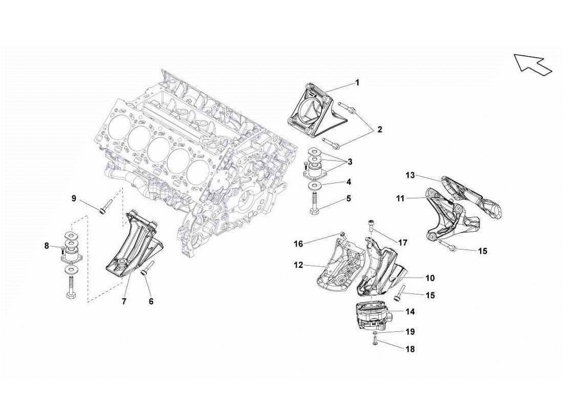 Lamborghini Gallardo LP570-4s Perform SECURING PARTS FOR ENGINE Part Diagram