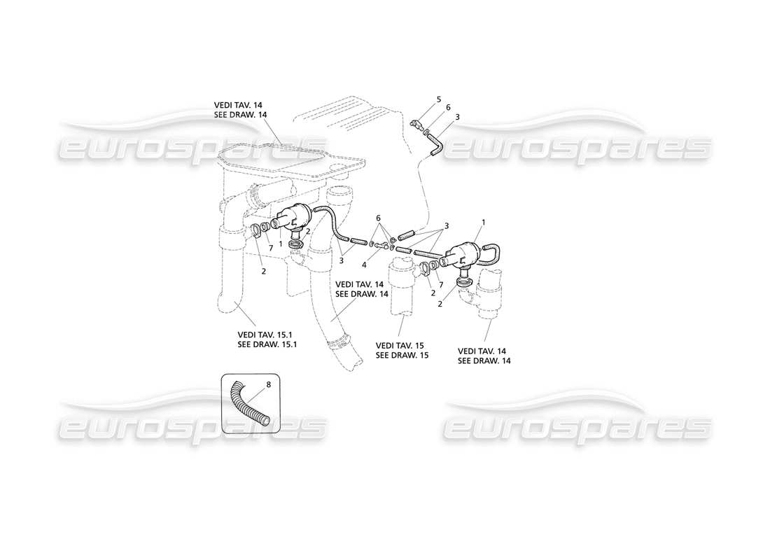 Maserati QTP V8 Evoluzione Pop Off Valve System Parts Diagram