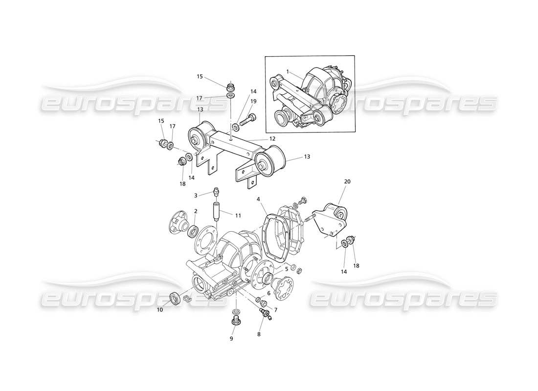 Maserati QTP V8 Evoluzione Differential External Parts Parts Diagram