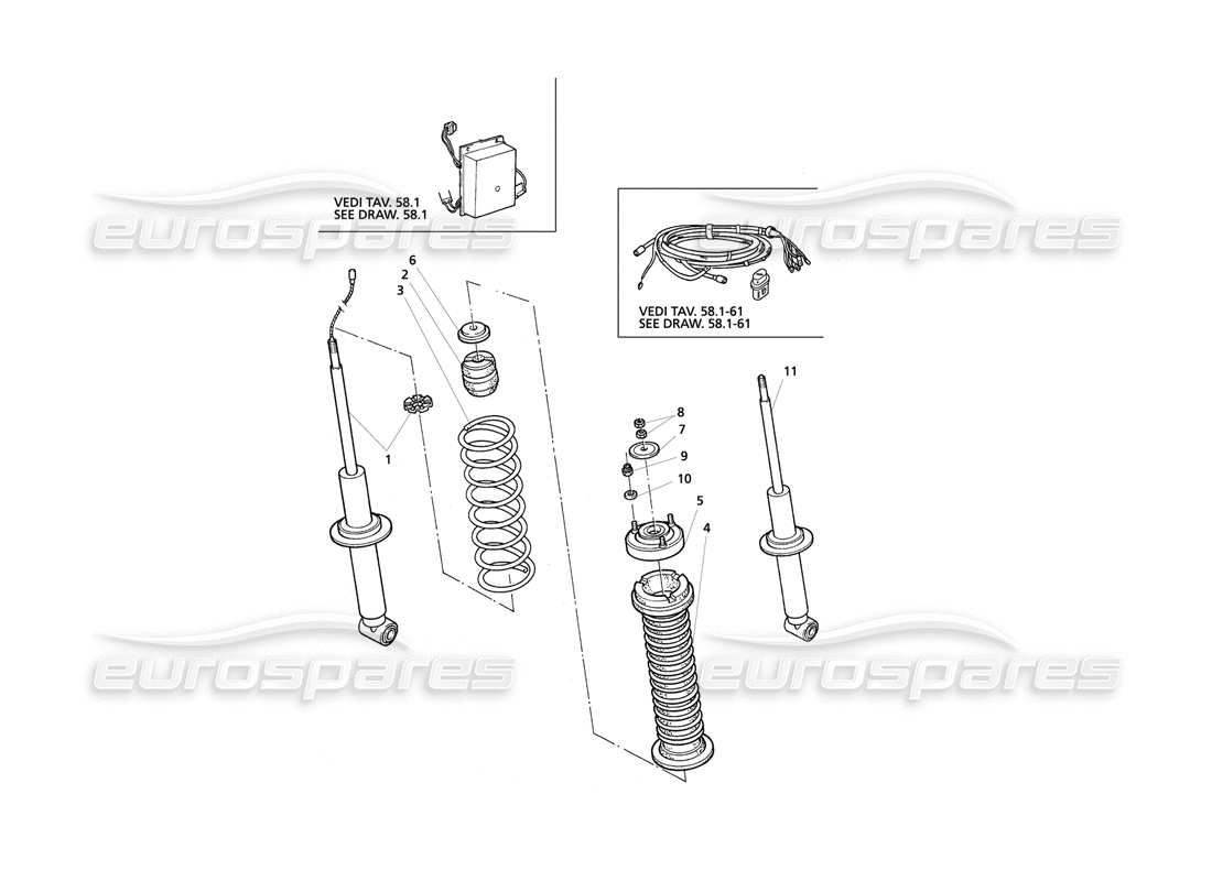 Maserati QTP V8 Evoluzione REAR SHOCK ABSORBER Parts Diagram