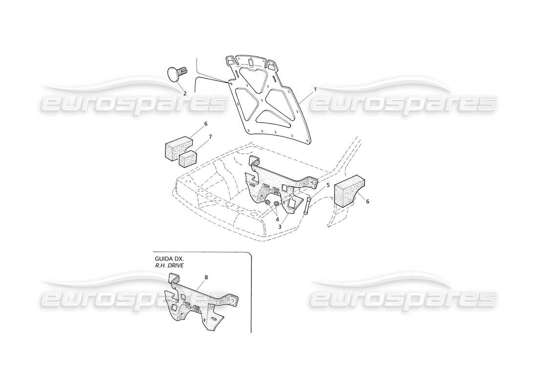 Maserati QTP V8 Evoluzione Bonnet and Engine Compartment Covers Parts Diagram