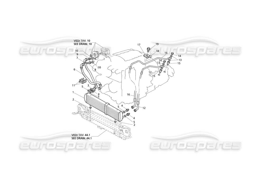 Maserati QTP V6 Evoluzione Engine Oil Cooling - A.T. Part Diagram
