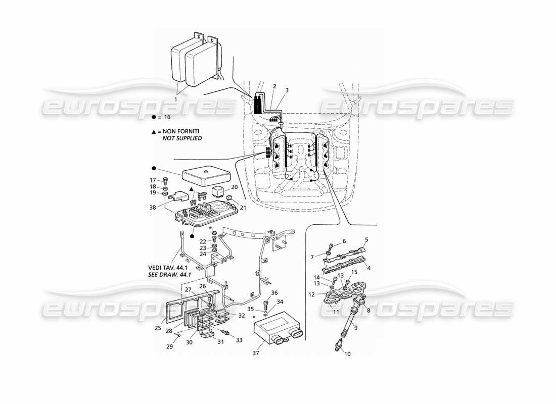 Maserati QTP V6 Evoluzione IGNITION SYSTEM Parts Diagram