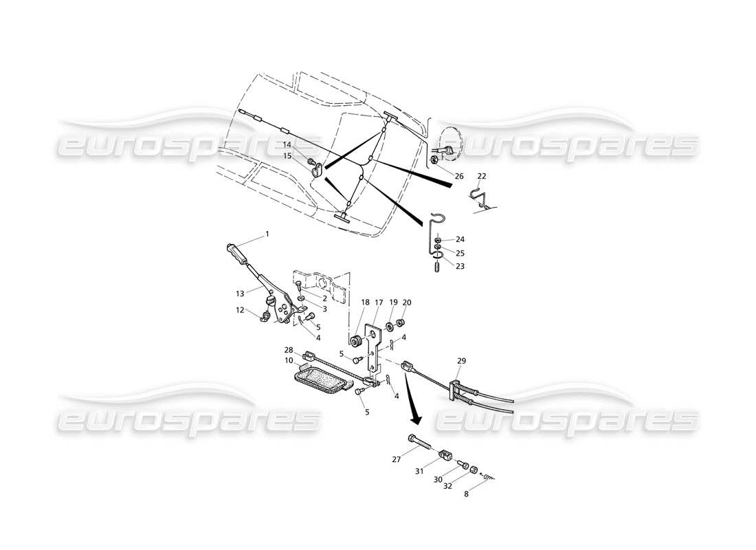 Maserati QTP V6 Evoluzione Handbrake Control 2 Part Diagram
