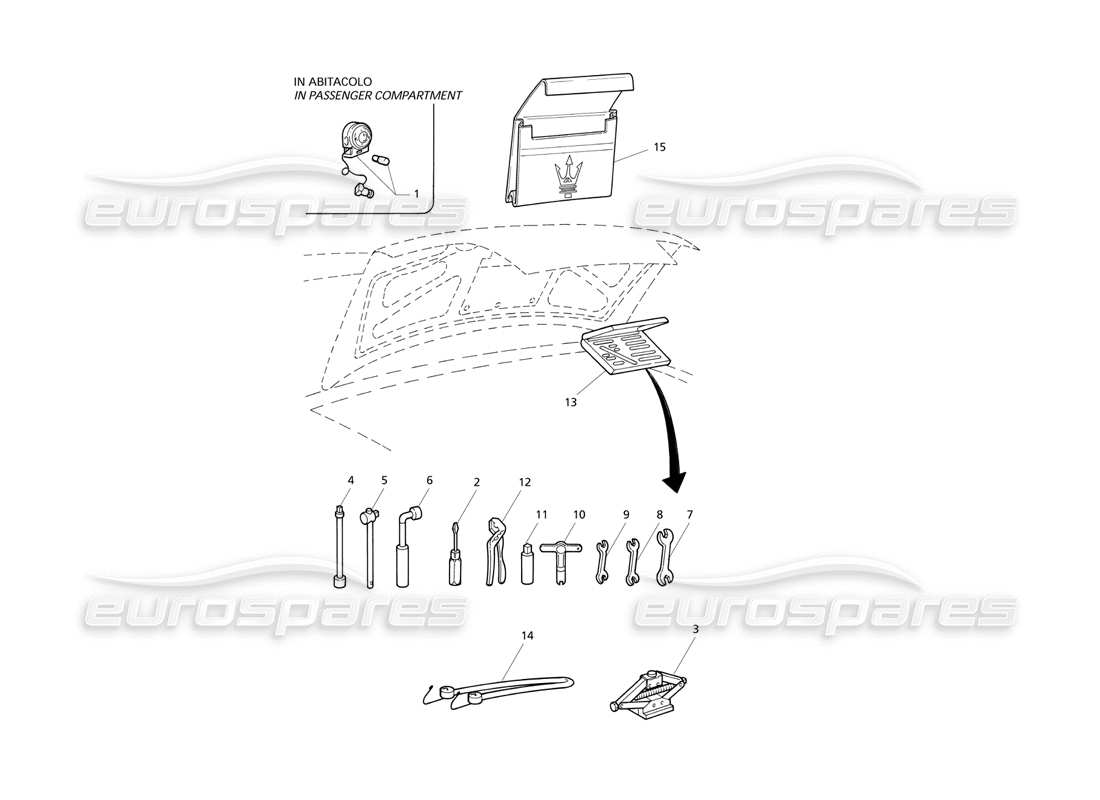Maserati QTP V6 Evoluzione Tools Part Diagram