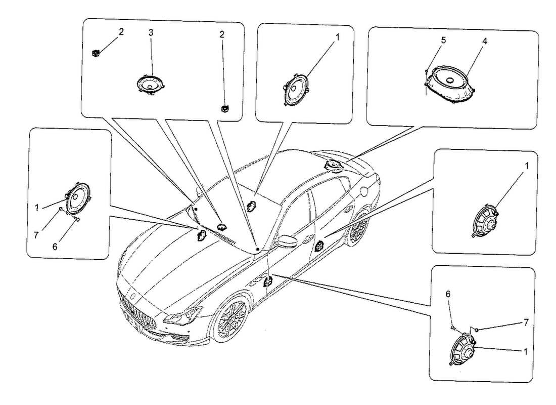 Maserati QTP. V8 3.8 530bhp 2014 SOUND DIFUSION SYSTEM Part Diagram