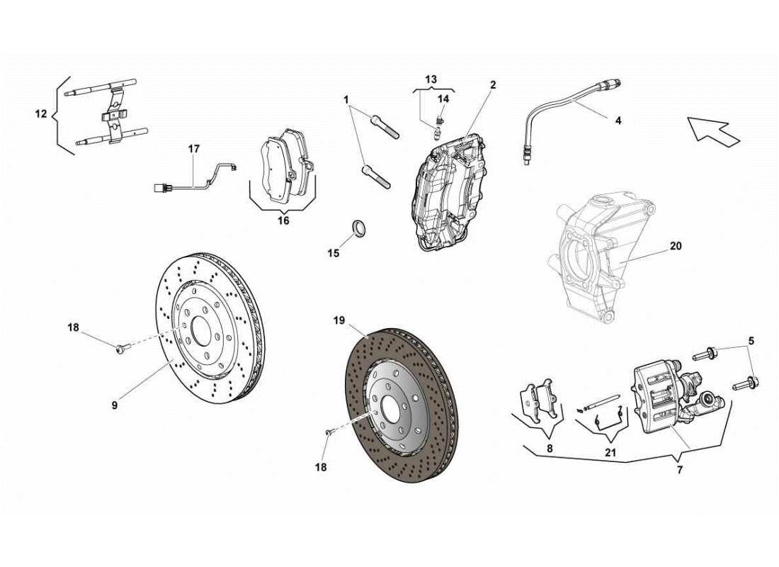Lamborghini Gallardo STS II SC Rear Brakes Discs Std-ccb Parts Diagram