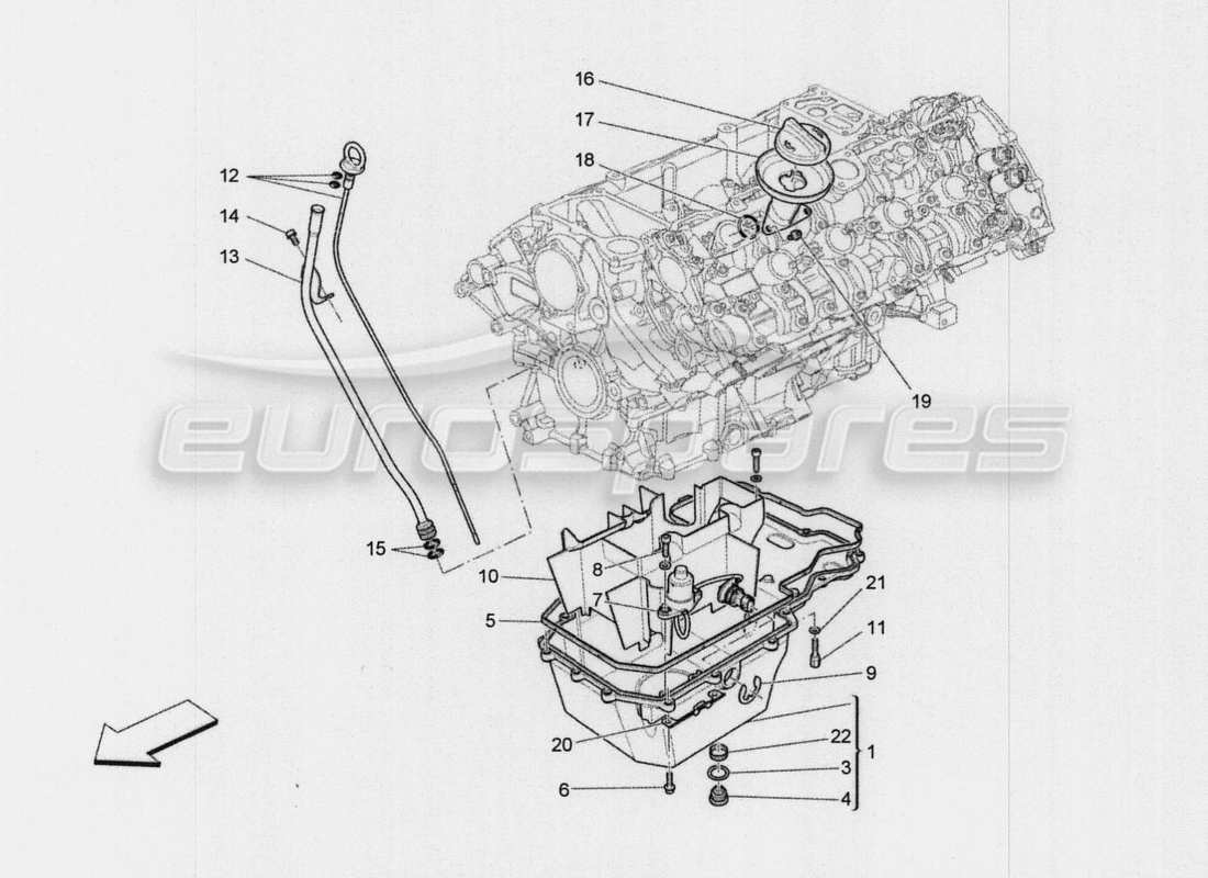 Maserati QTP. V8 3.8 530bhp Auto 2015 lubrication system: circuit and collection Parts Diagram