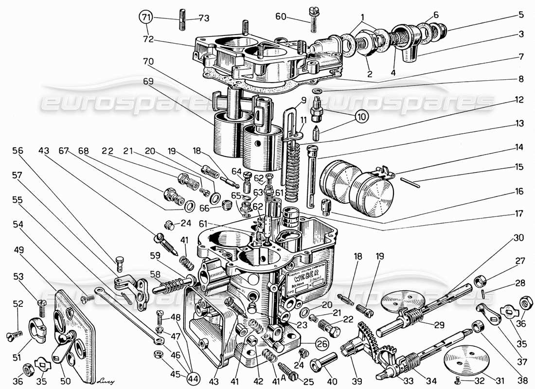 Ferrari 330 GT 2+2 Carburettor Parts Diagram